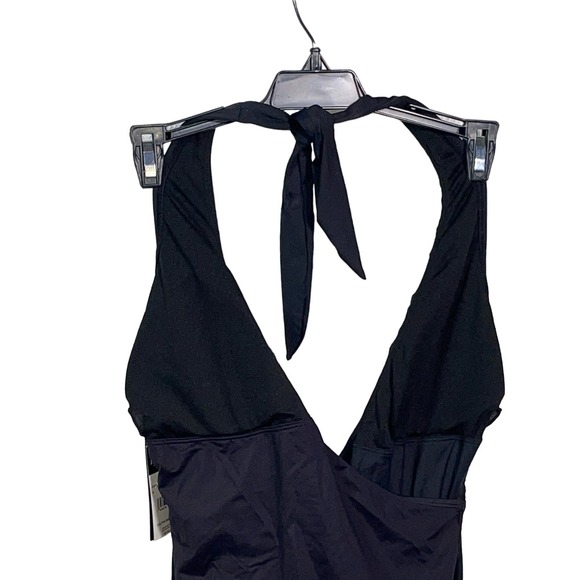 Lauren Ralph Lauren Halter wrap Side-Tie Tummy-Control swimsuit black 6 - Picture 5 of 14